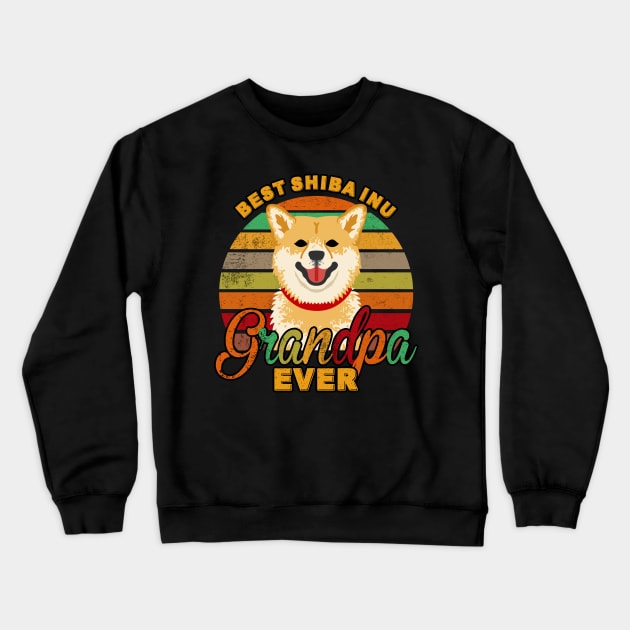 Best Shiba Inu Grandpa Ever Crewneck Sweatshirt by franzaled
